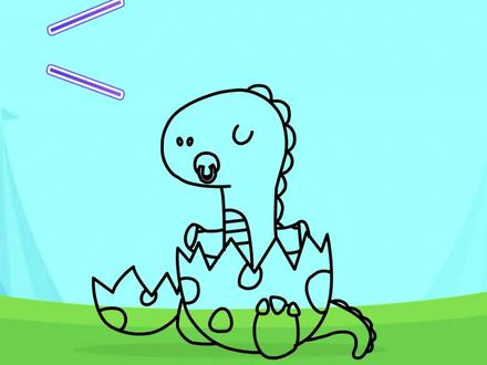 恐龙宝宝破蛋壳出生简笔画儿童动物益智启蒙视频教程亲子美术陪伴 #恐龙简笔画 #亲子绘画教程 #日常瞎画