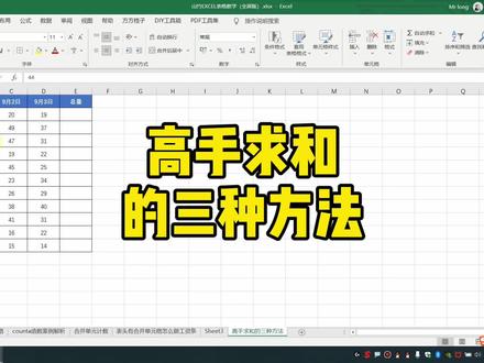 Excel高手求和的三种方法