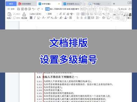 WPS Word:文档排版,设置多级编号。
#wps #excel #办公技巧 #干货分享 #电脑