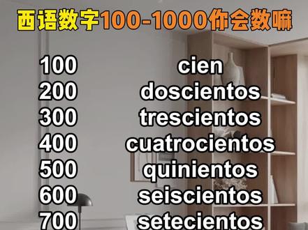 西语数字100-1000你会数嘛#西班牙语 #西班牙语了解一下 #西班牙语学习 #西语 #小语种