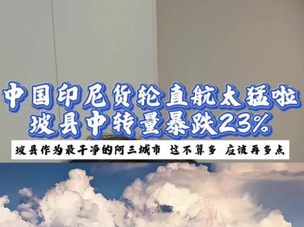 中印尼货轮直航强势崛起 新加坡好日子到头了#国际局势 #新加坡#印尼 #货轮