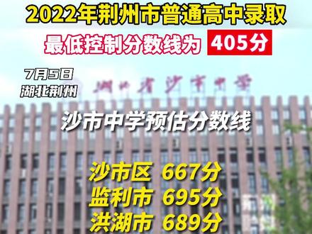 沙市中学预估分数线出炉!#中考 #招生季 #成绩出来了