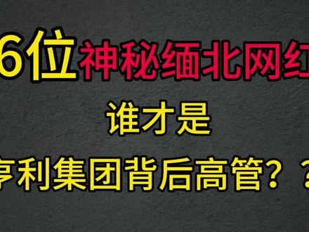 6位神秘爆火的"缅北网红",谁才是亨利集团幕后的高级管理者?