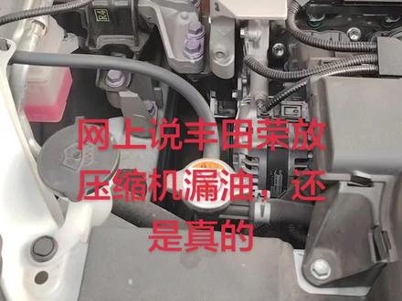 今天网上看到说压缩机漏油,我看一下我的还真的有点,,