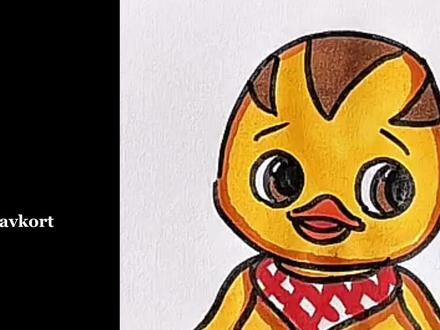 看着猫咪画小鸡。 #简笔画