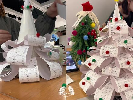 10分钟用的小票纸做圣诞树🎄 手残党也会!#圣诞手工#小票纸圣诞树 #DIY圣诞树 #长沙女装