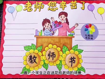 教师节手抄报,赶紧收藏起来吧,9月份开学就是教师节了,先准备着。#教师节手抄报 #感恩老师 #教师节手抄报简单漂亮