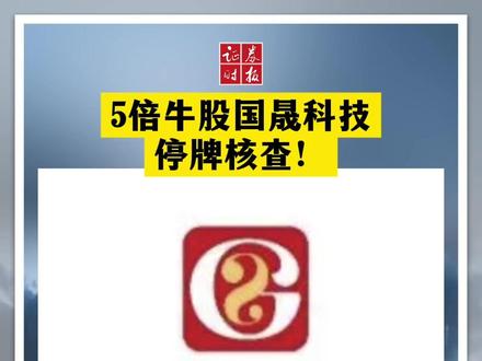 5倍牛股国晟科技 停牌核查!