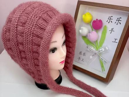 卷边泡泡花护耳帽教程三#手工编织