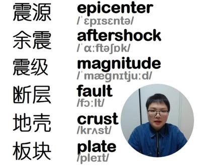 地震震源余震震级断层地壳板块海啸英语单词 #地震 #英语 #英语单词 #四六级 #零基础英语
