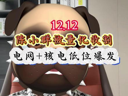 12.12,陈小群被量化收割!电力低位爆发! #陈小群 #商业航天 #永辉超市 #股民交流 #雪人集团