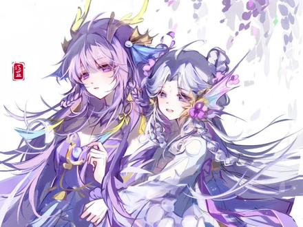 画了西施和朵朵 简直发现了新大陆,平板数位屏二合一了!#同人绘画 #西施 #朵利亚 #摸鱼