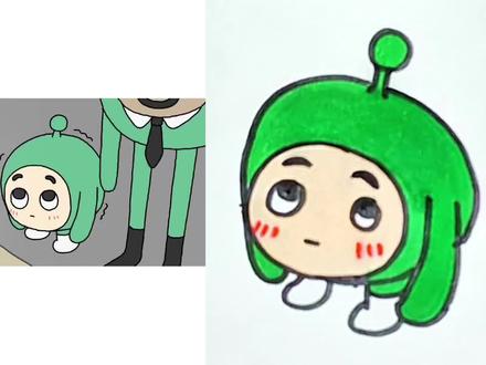 胆小的蛋小绿#蛋仔派对 #简笔画 #二次创作@抖音小助手 @抖音创作者中心