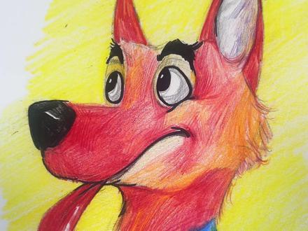 今天画的是红色小狐狸#疯狂动物城 #尼克狐尼克 #动物#彩铅