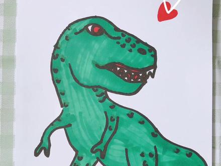 教你画简笔画——霸王龙#简笔画教程幼儿园 #幼儿简笔画教程 #画画的baby #一起学画画 #儿童简笔画