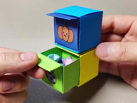 折一个抽屉收纳盒,折纸教程手工diy#折纸 #折纸教程