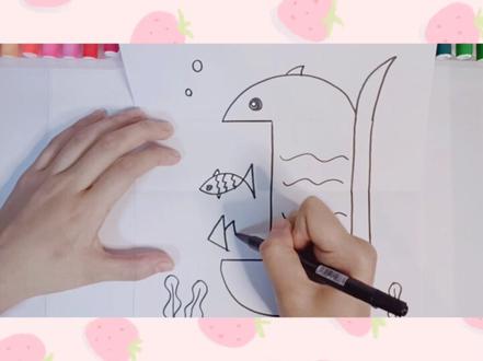创意画《大鱼吃小鱼》#绘画 #简笔画#绘画