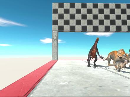 赛跑大赛!霸王龙被堵在后面挺急的:都给我让开!我先滚!