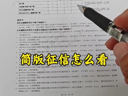 #简版征信报告 #个人信用报告查询 简版征信报告怎么看,#金融小知识