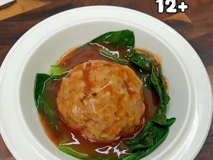 12+宝宝的专属年夜饭硬菜来啦!软嫩爆汁的四喜丸子,无油蒸制更健康#年夜饭 #宝宝辅食 #辅食教程 #宝妈分享