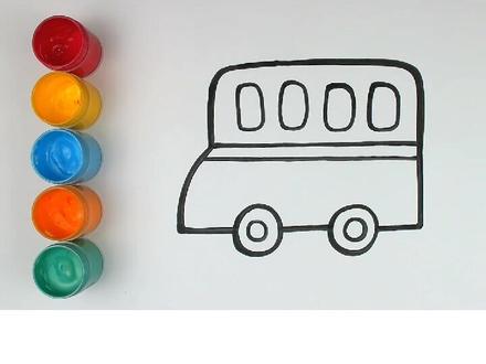 #宝宝学画画 面包车的绘画和着色 #儿童绘画着色启蒙