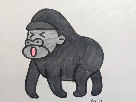 画憨憨的大猩猩#简笔画 #上热搜