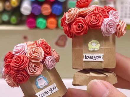 ❤️自制迷你玫瑰花束 | 手工教程 快让你有手的闺蜜进来学呀~#手工 #我的手工日常 #手工教程 #自制礼物手工 #diy