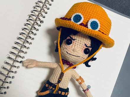 #钩针编织 #海贼王 #钩针人偶 之前答应大家的制作流程 并且附上艾斯图解