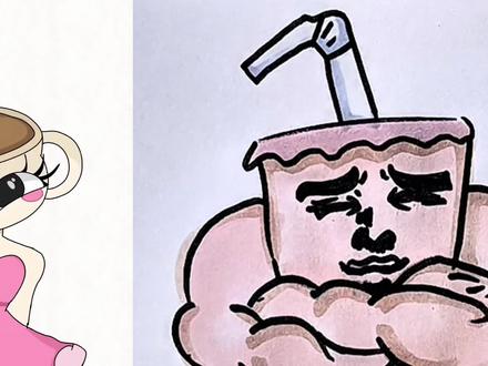 可爱的鸡肉奶茶怪。 #简笔画