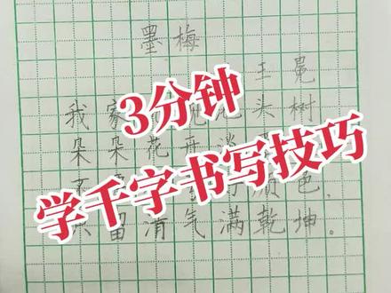 四年级古诗《墨梅》书写技巧讲解#硬笔书法#手写#古诗词#规范字#语文同步