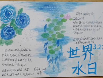 世界水日手抄报!#手抄报 #创作者中心 #创作灵感 #世界水日 #想画就画