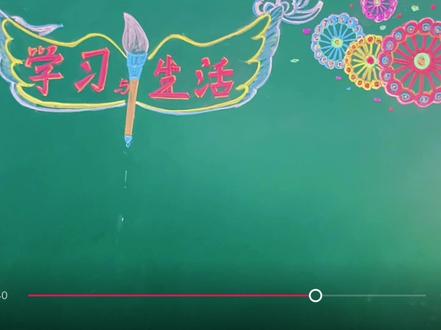 美丽好画的创意黑板报《学习与生活》(1)