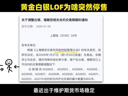 黄金白银LOF为啥突然停售?