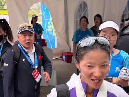 兰马,次仁措姆获得国内女子第一,也大幅打破国内女子赛会纪录,很荣幸能够代表国家去参加亚运会!#2026兰州马拉松 #NuclearKitty在赛场