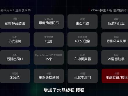 吉利银河M7四个版本怎么选? #吉利银河M7 #银河M7 #选购说明书 #吉利汽车