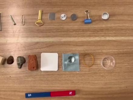 二年级科学实验 磁铁可以吸引什么?#科学小实验 #儿童科学实验 #在家做实验