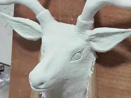 很多人不知道浮雕鹿怎么做的 今天我做一回 给你们看看步骤#浮雕壁画 #浮雕鹿