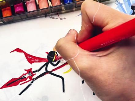 冰火两重天超级火柴人酷炫技能展示,控笔技术加一😘#火柴人绘画 #火柴人