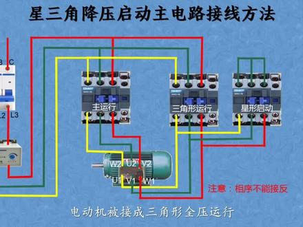 三相电动机为什么要星三角降压启动,及其主电路的接线方法 #电工知识 #电气控制