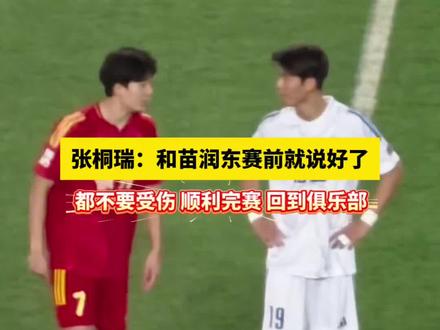 张桐瑞:和苗润东赛前就说好了,都不要受伤,顺利完赛,回到俱乐部!#苏超#看苏超游宿迁@DOU+小助手