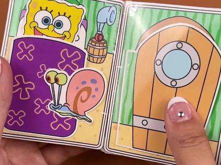 第九本是海绵宝宝安静书,全新免裁剪自制安静教程来啰#海绵宝宝 #免裁剪安静书 #手工 #解压 #我的手工日常