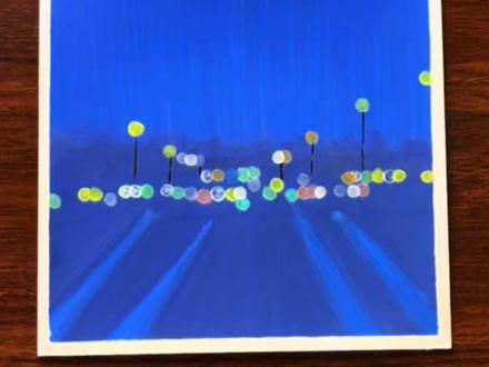 第657幅超绝意境氛围感路灯光晕丙烯马克笔绘画 临摹 @柠檬茶少糖少冰 #丙烯马克笔 #手绘 #治愈 #教程 #零基础学画画