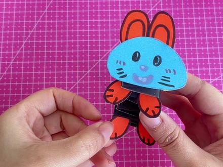 快来和我折一只蹦蹦跳跳的弹跳小兔子#手工#手工diy#创意手工#亲子手工#折纸