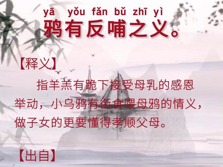 羊有跪乳之恩,鸦有反哺之义 #国学文化 #每日一读 #每天学习一点点 #羊有跪乳之恩鸦有反哺之义 #贵在坚持