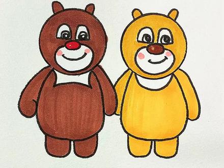 瓶盖画熊大熊二,一学就会#简笔画 #一学就会系列 #零基础学画画 @抖音小助手 @DOU+小助手