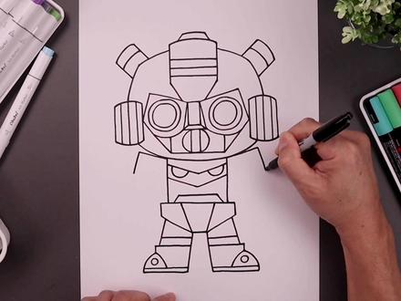 卡通简笔画,变形金刚汽车人大黄蜂,分步教你画 #简笔画 #儿童简笔画 #绘画 #手绘 #涂鸦
