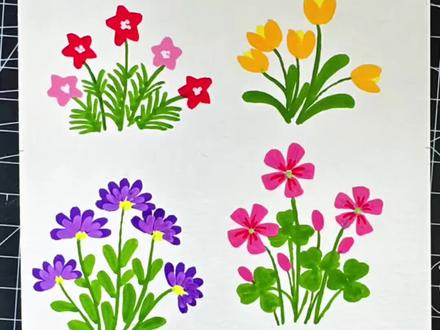 这样画春日小花花,简单又好看! #春天的色彩 #花朵 #一学就会的简笔画 #创作者中心 #创作灵感