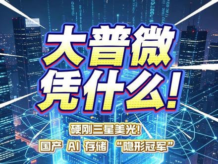 硬刚三星美光!大普微:国产 AI 存储 “隐形冠军” 硬刚三星美光!国产 AI 存储隐形冠军杀疯了🔥
全球存储被三星、美光、SK 海力士垄断超 70% 份额
这家国产企业凭实力突围,冲进全球第一梯队‼️
✅ 2025 营收22.89 亿,暴涨137.87%
✅ 国内唯一全栈自研,199 项专利硬核打底
✅ 全球首批量产PCIe5.0 SSD,速度对标国际一线
✅ 245TB 超大容量 + SCM 存储,覆盖字节、英伟达
✅ 打入全球 AI 核心供应链,国产替代真标杆
不追风口,只啃硬骨头!
这就是大普微——AI 存储,中国力量💪
#国产存储 #AI算力 #硬核科技 #国产替代 #科技突围
