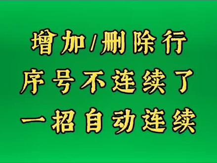 自动更新序号,增加/删除行后序号错乱了,一招轻松让其自动连续#excel技巧 #办公技巧 #每天进步一点 #wps #干货 #表格 #学习