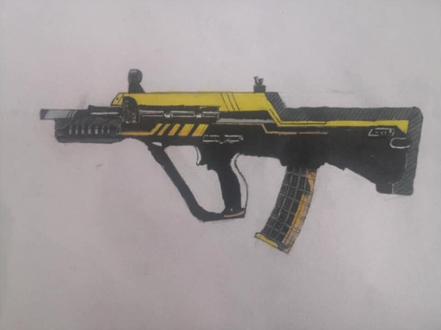 和平精英枪械——AUG #设计手绘 #画图 #绘图 #武器绘画